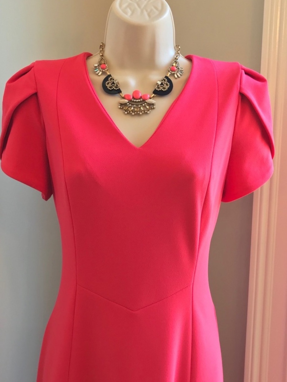 Calvin Klein Coral Fit & Flare Midi Dress - 4